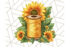 Floral Sewing Clipart PNG Vintage Sewing Elements Needlework Product Image 4