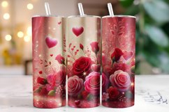 Flowers &amp; Hearts Valentine's Day Tumbler Wrap Sublimation Product Image 1