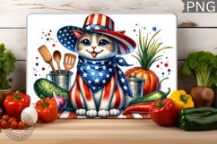 Cat kitchen Cutting Board - Patriotic Cutting Board Product Image 1