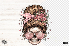 Messy Bun Skull Mom PNG Product Image 1