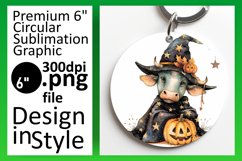 Adorable Halloween Cow Round Design Art Product Image 1