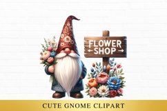 gnome clipart, flower shop sublimation Product Image 1