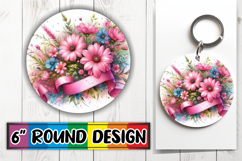 Blissful Keychain Sublimation PNG, Flowers Product Image 1