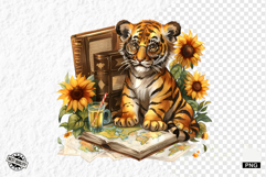 Animals Love Books and Sunflowers Png Product Image 1