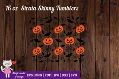 Halloween Pumpkin Print 16 oz Tumbler full wrap svg Product Image 2