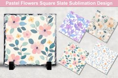 Pastel Flowers Square Sublimation Slate Designs Product Image 1