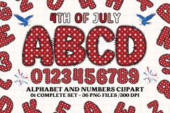 4th July Alphabet png clipart, independence letters doodle Product Image 1