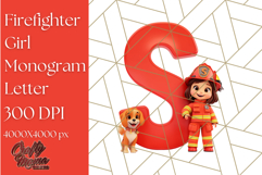 Firefighter Girl Letter S Clipart | Firewoman Alphabet PNG Product Image 1