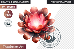 Pink Rose Gold flower Clipart, Abstract Flowers Wedding PNG Product Image 1