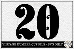 Vintage Number 20 SVG | Antique Postal Cancellation Number Product Image 1