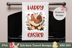 Happy Easter Dish Towel Template, Kitchen Towel Sublimation Product Image 1