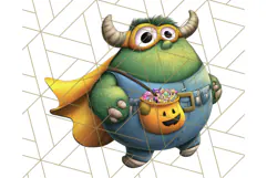 Monster Kids Clipart PNG, Cute Halloween Costume Art Product Image 4