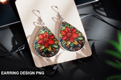 Stained Glass Christmas flowers Earring Design Product Image 1