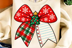 Teacher Christmas Pencil Bow Paper PNG, Funny Christmas PNG Product Image 2