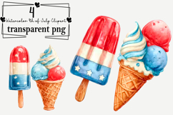 Watercolor 4th of July Clipart Watercolor PNG Product Image 1