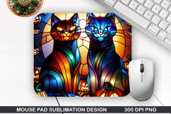 Halloween Cat Mouse Pad Sublimation, Halloween Mouse Pad PNG Product Image 1