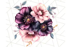 Gothic Floral PNG, Dark Aesthetic Flowers Clipart Print Product Image 4