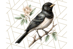 Vintage Song Bird Clipart PNG, Botanical Bird Art Clip Art Product Image 4