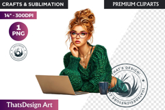Modern Winter Girl Fashion Illustrations PNG Graphics Product Image 1