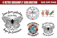Retro Dragonfly Sublimation Bundle PNG Product Image 2