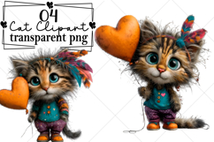 Whimsical Cat Clipart Watercolor PNG Product Image 1