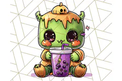 Monster Café Halloween PNG Clipart, Coffee Holiday Clip Art Product Image 4