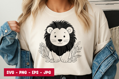 Cartoon Lion Face SVG Product Image 1
