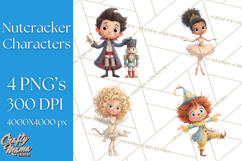 Diverse Ballerina Nutcracker Clipart PNG Product Image 1