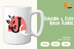 Sunfern &amp; Clay Boho Floral Monogram Product Image 1
