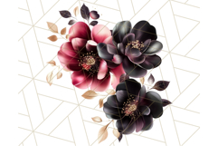 Gothic Floral PNG, Dark Aesthetic Flowers Clipart Print Product Image 4