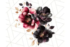 Gothic Floral PNG, Dark Aesthetic Flowers Clipart Print Product Image 4