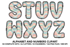 Retro Groovy Alphabert PNG 70s Numbers &amp; Letters 300 DPI Product Image 4
