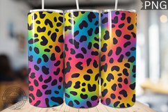 Rainbow Leopard Print Tumbler Wrap - High Quality 300 Dpi Product Image 1