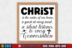 Christ is the center of our home, Christian Farmhouse SVG Product Image 3