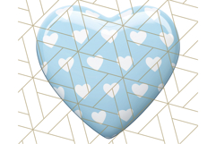 Pastel Puffy Patterned Hearts Clipart PNG, 3D Look Heart Png Product Image 4