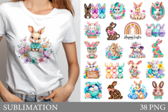 Easter Bunny Sublimation. Easter Bunny T-Shirt Bundle Product Image 1