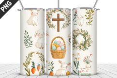 3D Easter Flower Sublimation| Bunny Tumbler Wrap Design Product Image 5