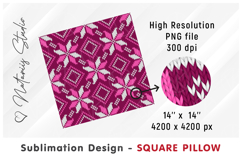 Cozy Christmas Knitted Design - Sublimation Square Pillow Product Image 2