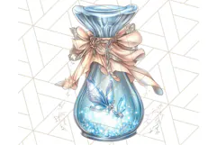 Gothic Fairy & Potion Clipart, Dark Fantasy PNG Printable Product Image 4