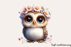Cute Animals Daisy Flowers Clipart Product Image 1