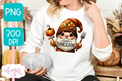 Happy Thanksgiving PNG for Sublimation |Cute Gnome PNG Product Image 3