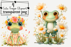 Whimsical Cute Frogs Clipart PNG Watercolor png Product Image 1