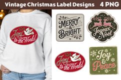 Vintage Christmas Label Sublimation PNG Product Image 1