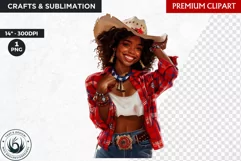 Patriotic cowgirl clipart,independence day western clipart Product Image 1