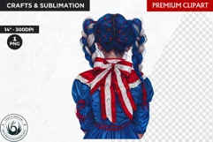 4th of July cowgirl clipart,independence day sublimation Product Image 1