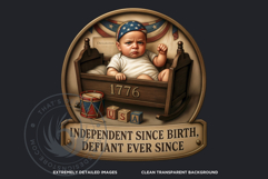 4th of July Slogans PNG Clipart set, Patriotic Quotes Product Image 3
