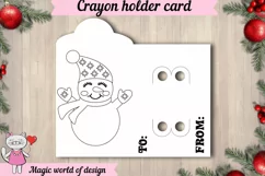 Christmas Snowman Coloring Card ,Crayon Holder Card svg Product Image 2