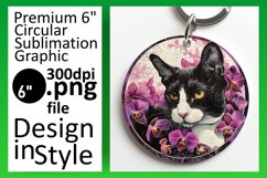 Playful Cat Circle OrnamenLaughable Cat Design PNG Product Image 1