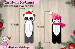Christmas Bookmark SVG, Layered Snowman penguin Product Image 4