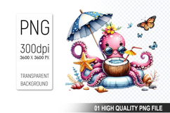 Summer Animals Clipart PNG Bundle, Tropical Summer Animals Product Image 17